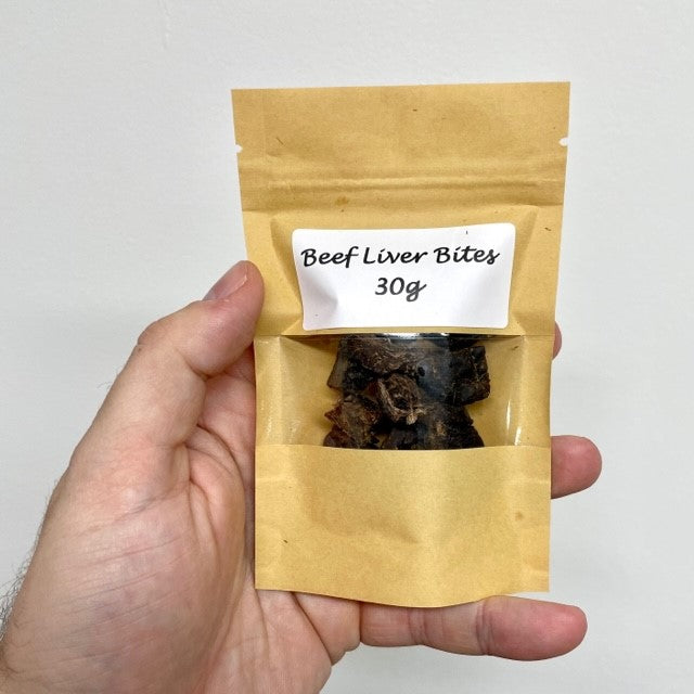pouch containing liver bites