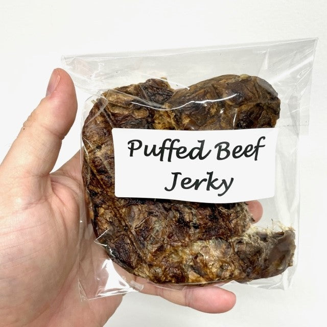 bag of puffed beef jerky