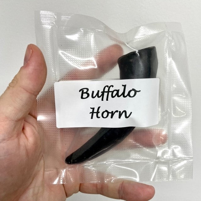 bag containing mini buffalo horn